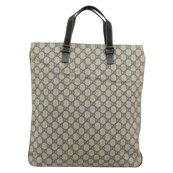 GUCCI GG Supreme Hand Bag PVC Navy Silver 131258 Auth ka3994A