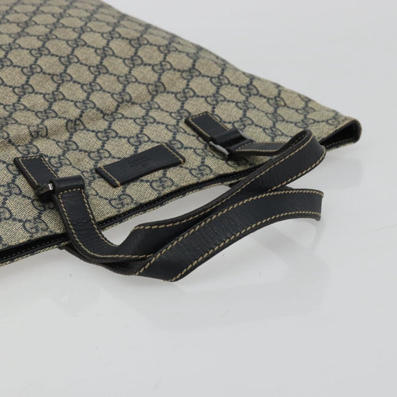 GUCCI GG Supreme Hand Bag PVC Navy Silver 131258 Auth ka3994A