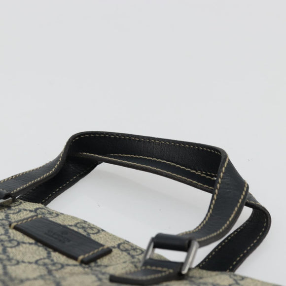 GUCCI GG Supreme Hand Bag PVC Navy Silver 131258 Auth ka3994A