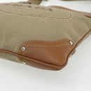 PRADA Shoulder Bag Canvas Beige Silver Auth ka3997-10