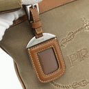 PRADA Shoulder Bag Canvas Beige Silver Auth ka3997-14