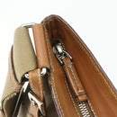 PRADA Shoulder Bag Canvas Beige Silver Auth ka3997-15
