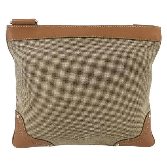 PRADA Shoulder Bag Canvas Beige Silver Auth ka3997