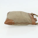 PRADA Shoulder Bag Canvas Beige Silver Auth ka3997-5