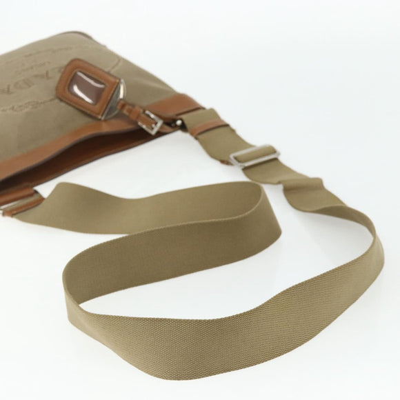 PRADA Shoulder Bag Canvas Beige Silver Auth ka3997