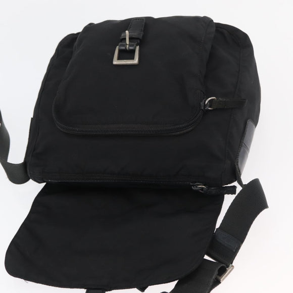 PRADA Shoulder Bag Nylon Black Silver Auth ka3998