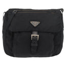 PRADA Shoulder Bag Nylon Black Silver Auth ka3998-13