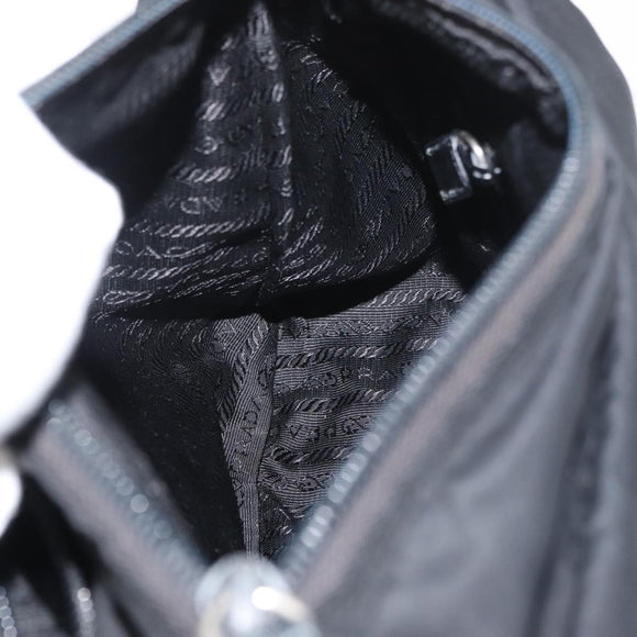 PRADA Shoulder Bag Nylon Black Silver Auth ka3998