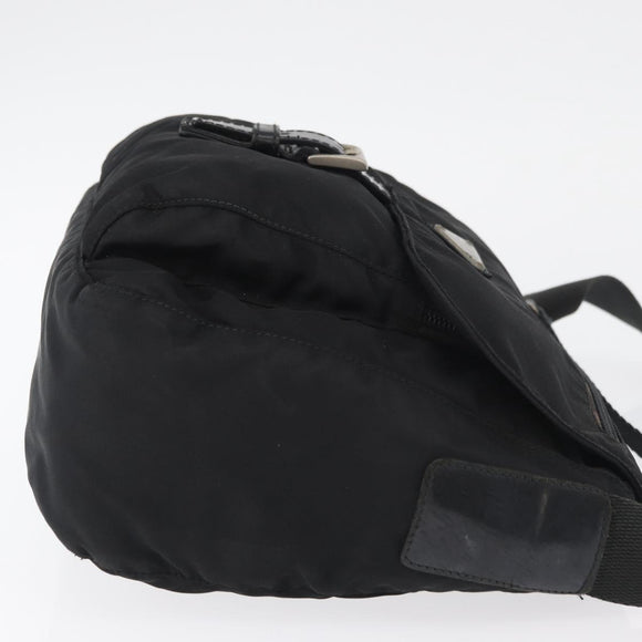PRADA Shoulder Bag Nylon Black Silver Auth ka3998