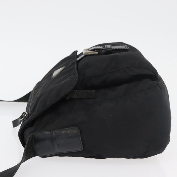 PRADA Shoulder Bag Nylon Black Silver Auth ka3998