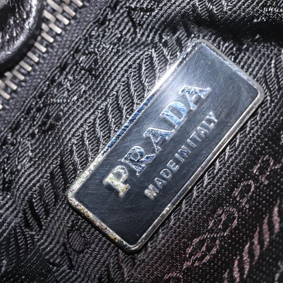 PRADA Hand Bag Nylon Black Silver Auth ka3999