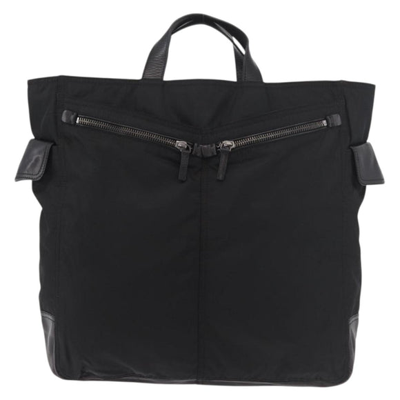PRADA Hand Bag Nylon Black Silver Auth ka3999