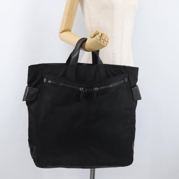 PRADA Hand Bag Nylon Black Silver Auth ka3999
