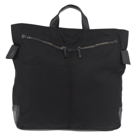 PRADA Hand Bag Nylon Black Silver Auth ka3999