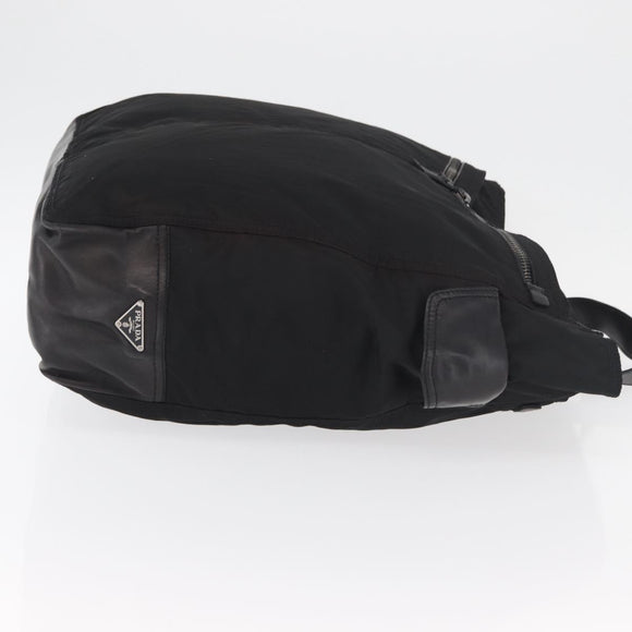 PRADA Hand Bag Nylon Black Silver Auth ka3999