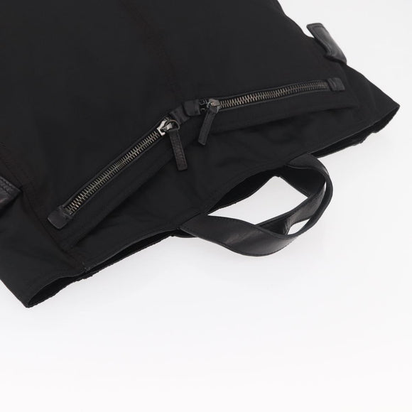 PRADA Hand Bag Nylon Black Silver Auth ka3999