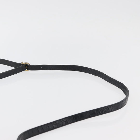 Salvatore Ferragamo Vala Shoulder Bag Leather Black Gold Auth ka4001