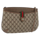 GUCCI GG Supreme Web Sherry Line Bag PVC Beige Gold 904 02 026 Auth ka4002-1