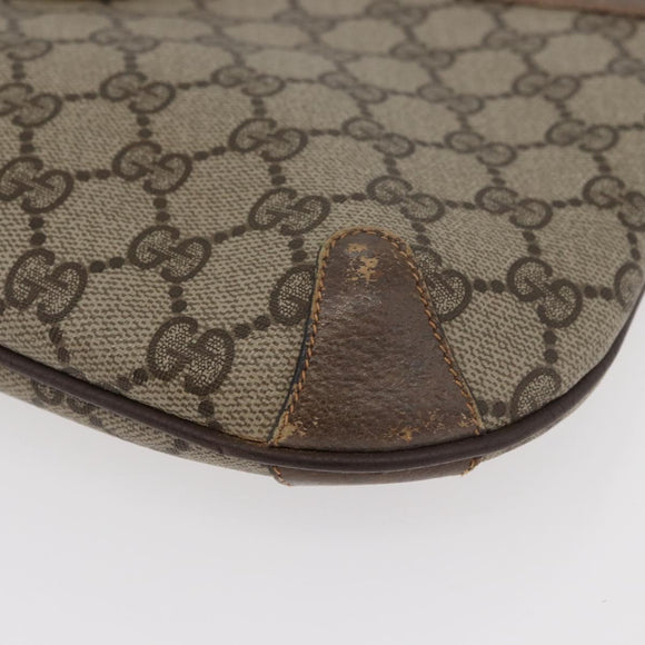 GUCCI GG Supreme Web Sherry Line Bag PVC Beige Gold 904 02 026 Auth ka4002