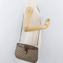GUCCI GG Supreme Web Sherry Line Bag PVC Beige Gold 904 02 026 Auth ka4002-22
