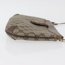 GUCCI GG Supreme Web Sherry Line Bag PVC Beige Gold 904 02 026 Auth ka4002-4