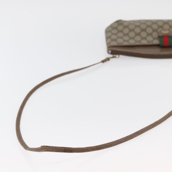 GUCCI GG Supreme Web Sherry Line Bag PVC Beige Gold 904 02 026 Auth ka4002