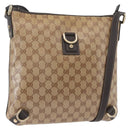 GUCCI GG Crystal Shoulder Bag Coated Canvas Outlet Beige Gold 268642 Auth ka4004-1