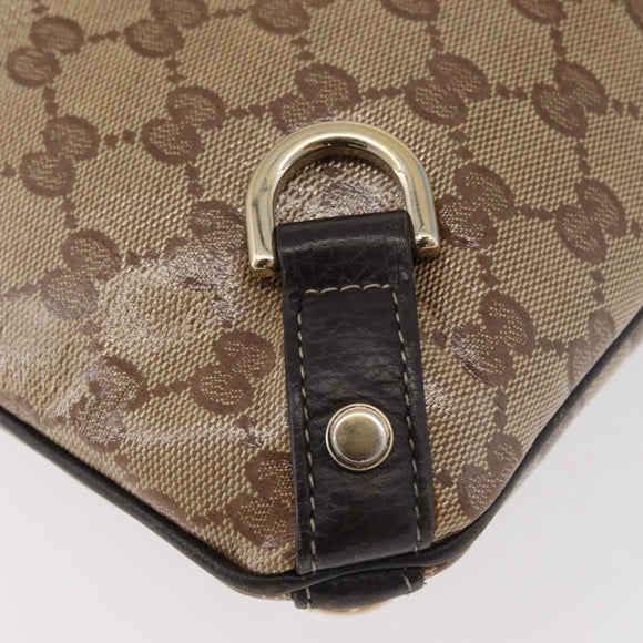 GUCCI GG Crystal Shoulder Bag Coated Canvas Outlet Beige Gold 268642 Auth ka4004