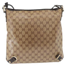 GUCCI GG Crystal Shoulder Bag Coated Canvas Outlet Beige Gold 268642 Auth ka4004-3