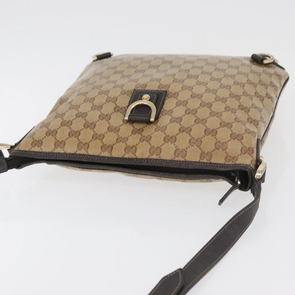 GUCCI GG Crystal Shoulder Bag Coated Canvas Outlet Beige Gold 268642 Auth ka4004