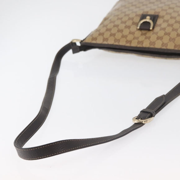 GUCCI GG Crystal Shoulder Bag Coated Canvas Outlet Beige Gold 268642 Auth ka4004