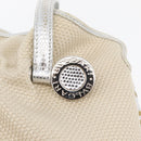 BVLGARI Hand Bag Canvas Beige Silver Auth ka4005-10