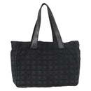 CHANEL New Travel line Tote Bag Nylon Black Gold CC Auth ka4008-2