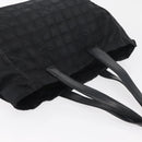 CHANEL New Travel line Tote Bag Nylon Black Gold CC Auth ka4008-6