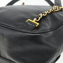 CHANEL Chain Backpack Caviar Skin Gold Black CC Auth ka4012V-12