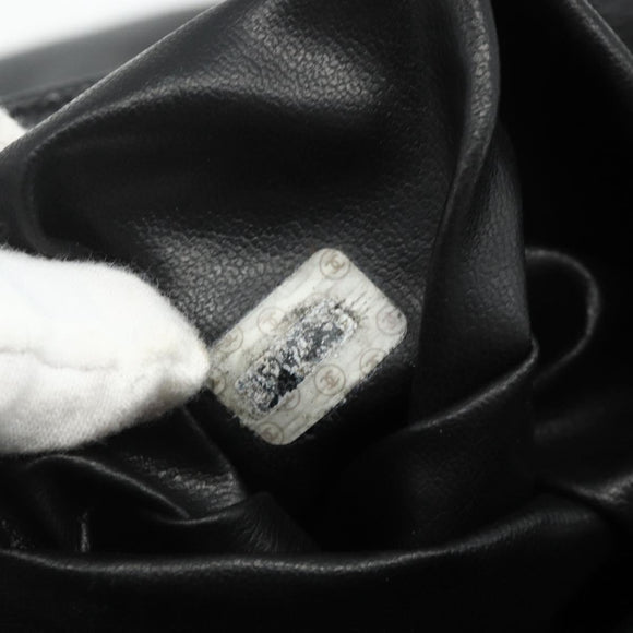 CHANEL Chain Backpack Caviar Skin Gold Black CC Auth ka4012V