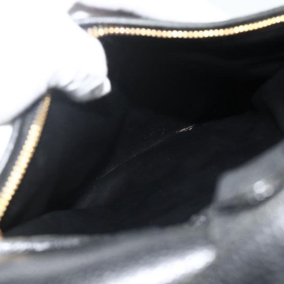 CHANEL Chain Backpack Caviar Skin Gold Black CC Auth ka4012V