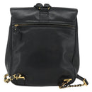 CHANEL Chain Backpack Caviar Skin Gold Black CC Auth ka4012V-3