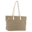 PRADA Tote Bag Canvas Beige Gold Auth ka4014-1