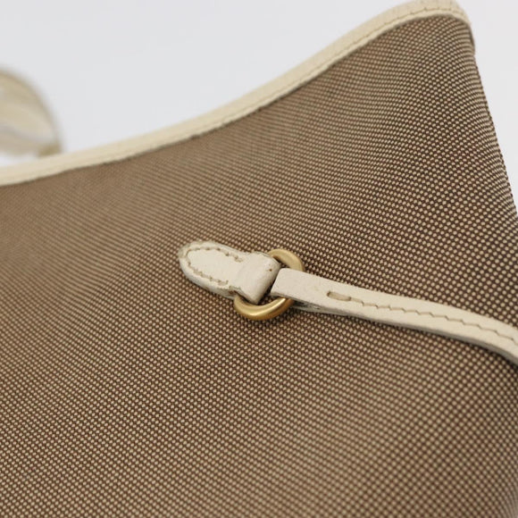 PRADA Tote Bag Canvas Beige Gold Auth ka4014