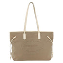 PRADA Tote Bag Canvas Beige Gold Auth ka4014-13