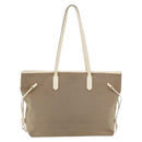 PRADA Tote Bag Canvas Beige Gold Auth ka4014-2