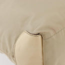 PRADA Shoulder Bag Nylon Beige Silver Auth ka4019-9