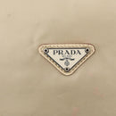 PRADA Shoulder Bag Nylon Beige Silver Auth ka4019-17
