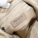 PRADA Shoulder Bag Nylon Beige Silver Auth ka4019-18