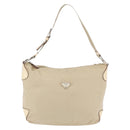 PRADA Shoulder Bag Nylon Beige Silver Auth ka4019-13