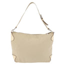 PRADA Shoulder Bag Nylon Beige Silver Auth ka4019-2
