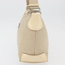PRADA Shoulder Bag Nylon Beige Silver Auth ka4019-3