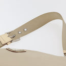 PRADA Shoulder Bag Nylon Beige Silver Auth ka4019-8