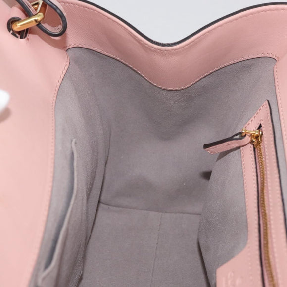 GUCCI Nim Fair Hand Bag Leather 2way Pink Gold 453767 Auth ka4024A